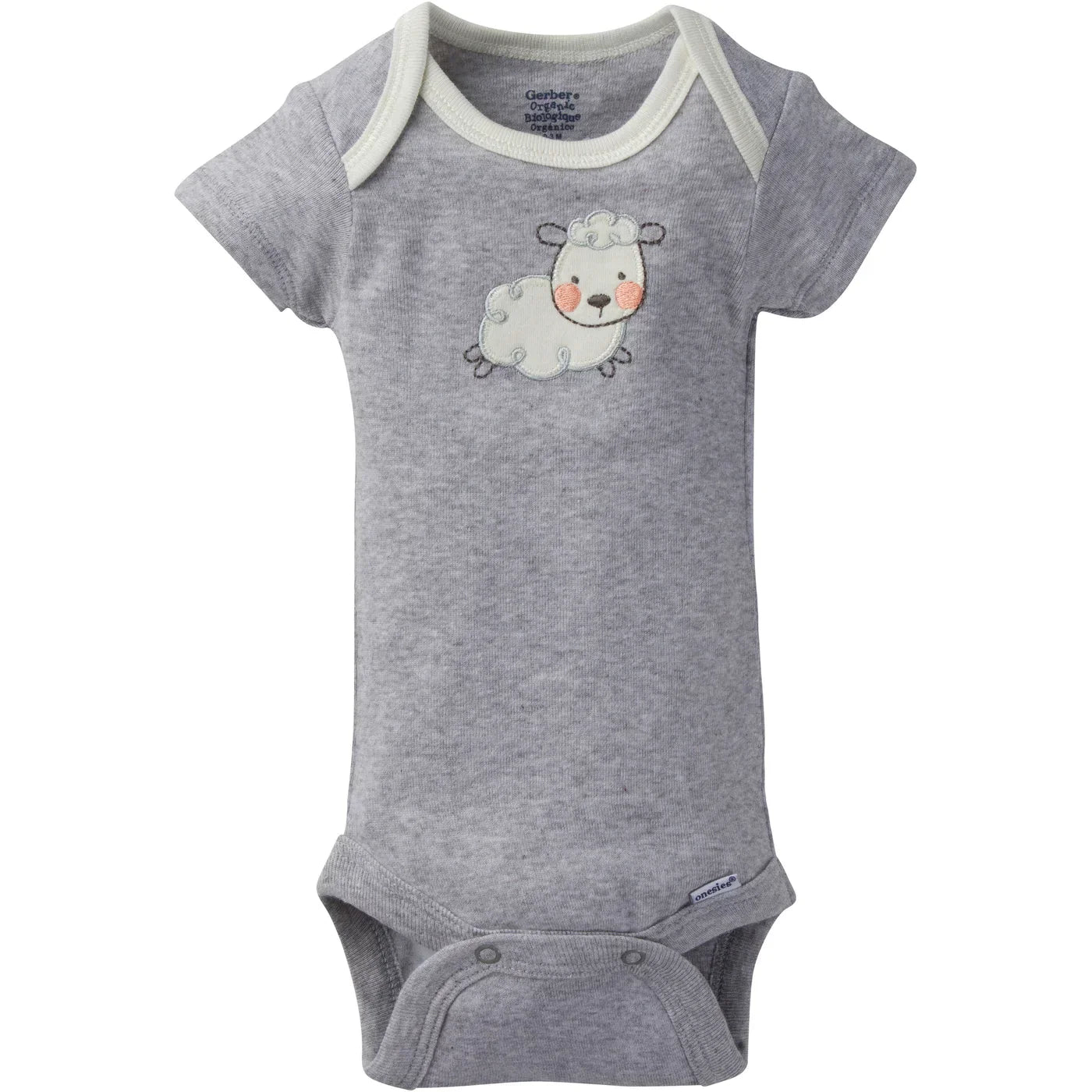 Organic 5-pk Baby Neutral Sheep Short-Sleeve Onesies