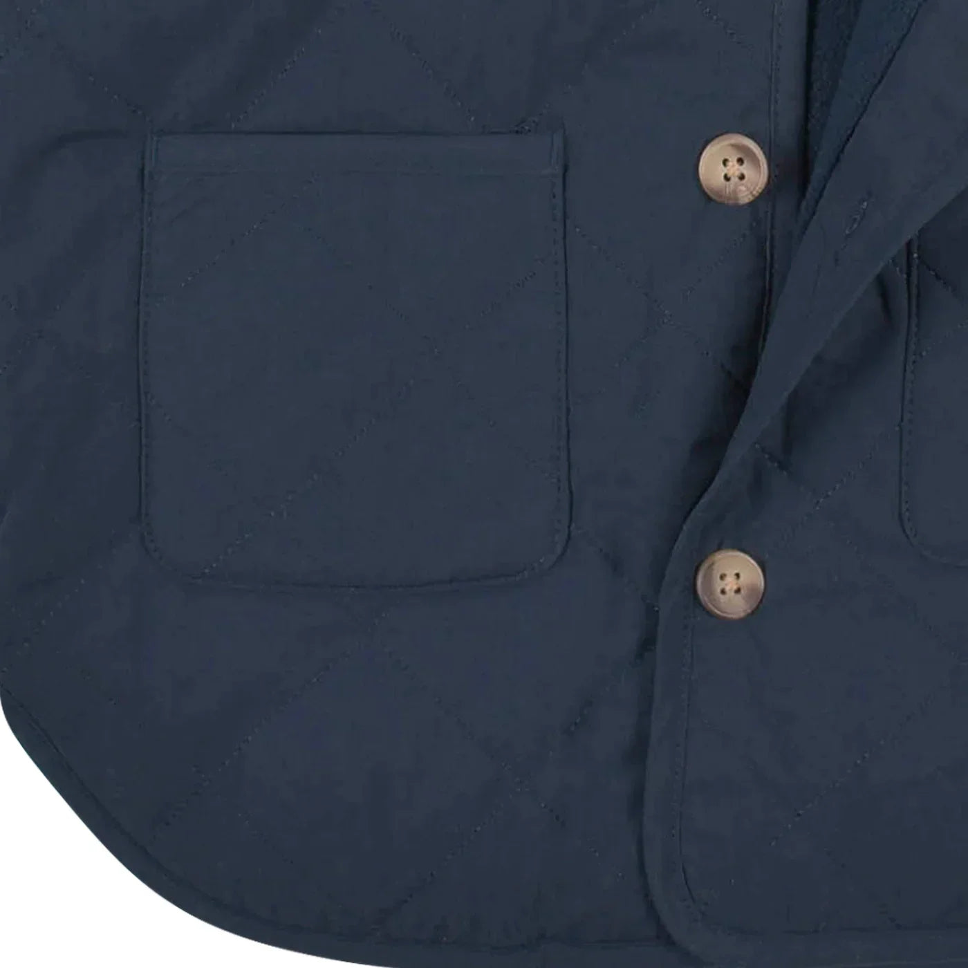 Boys Navy Quilted Hooded Jacket Set