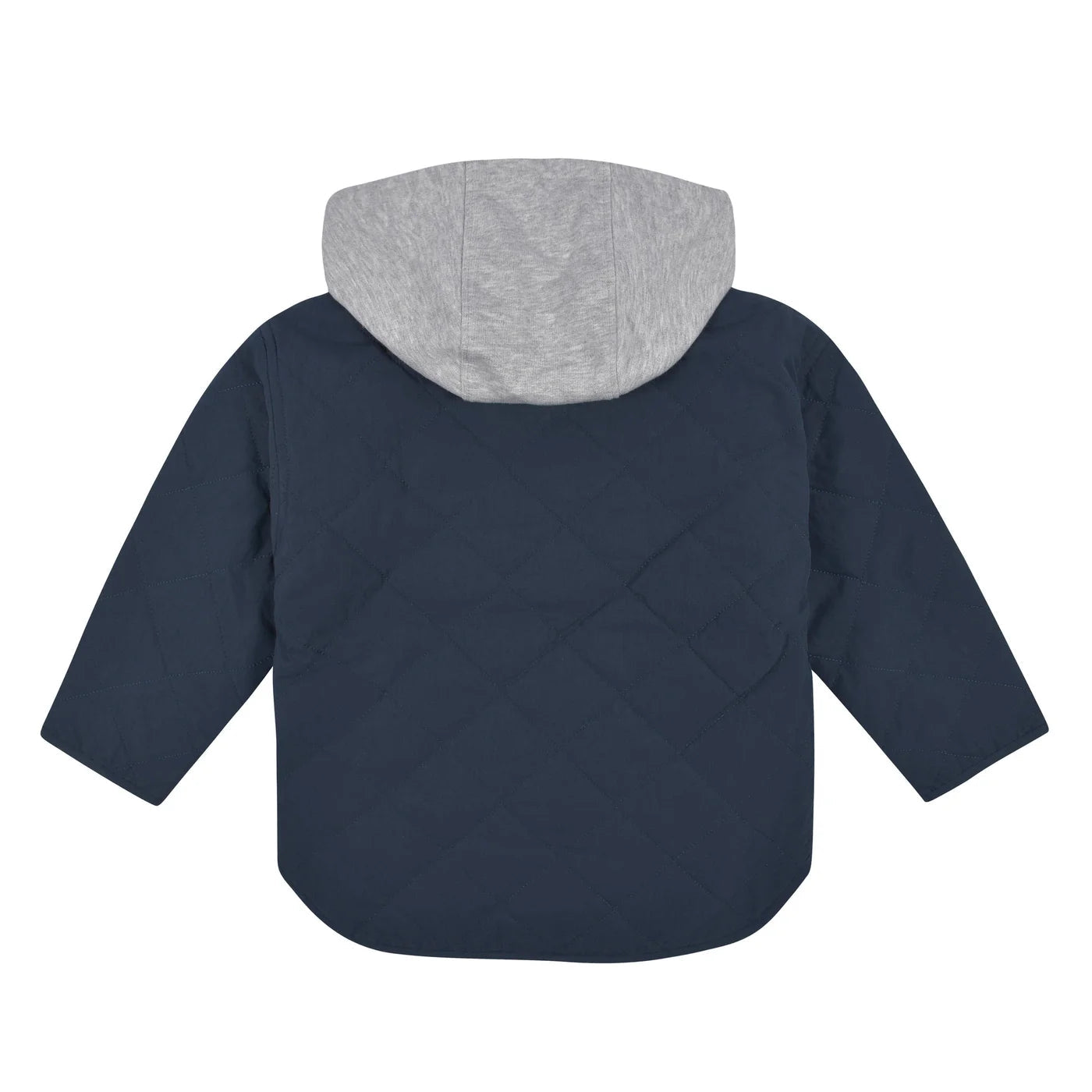 Boys Navy Quilted Hooded Jacket Set