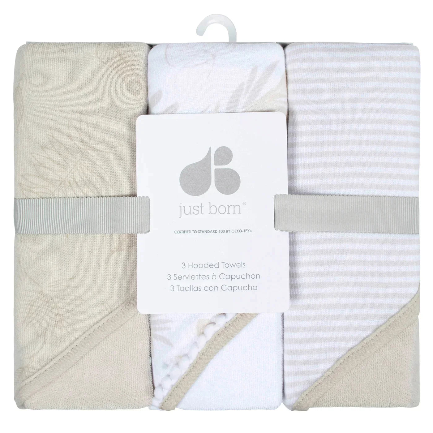 Just Born 3-Pack Hooded Towels