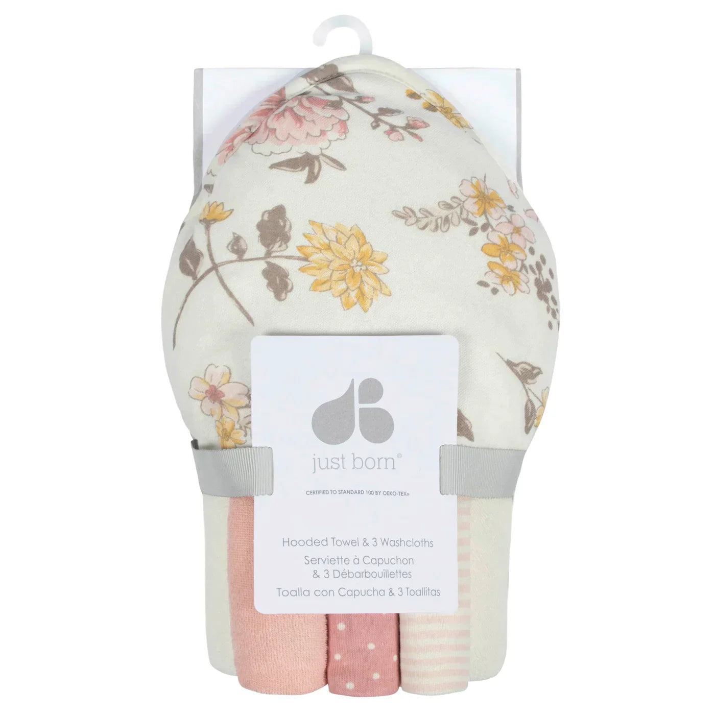 Just Born 4-Piece Hooded Towel and Washcloths