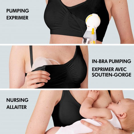 3-In-1 Nursing & Pumping Bra Black