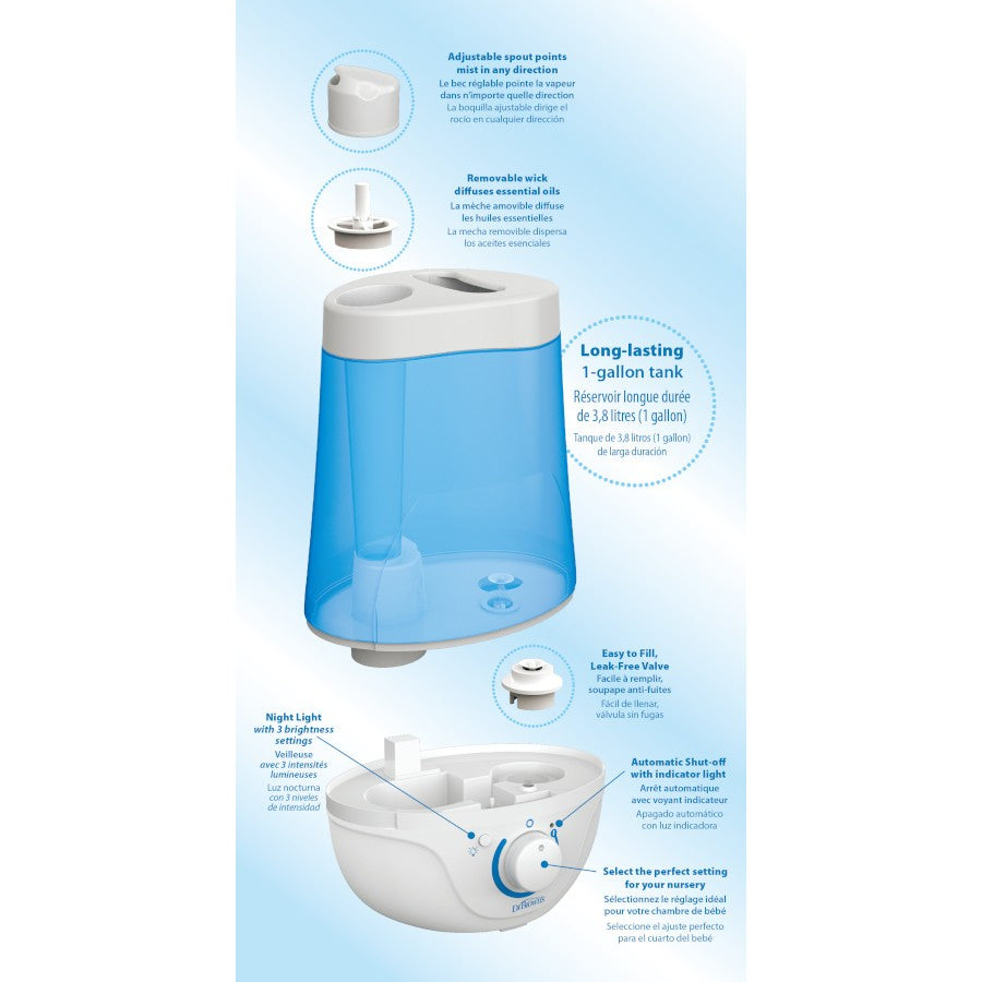 Dr Brown's Cool Mist Humidifier With Night Light
