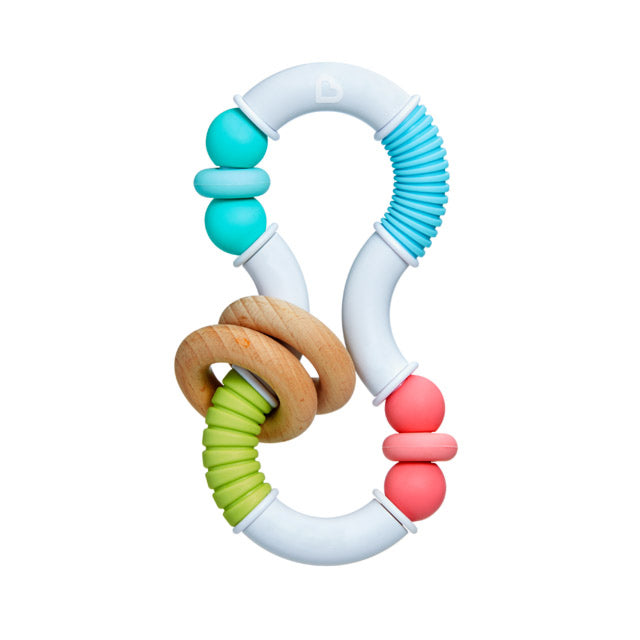 Silicone & Wood Twisty Figure 8 Teether 1pk