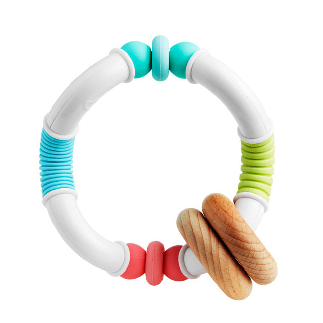 Silicone & Wood Twisty Figure 8 Teether 1pk