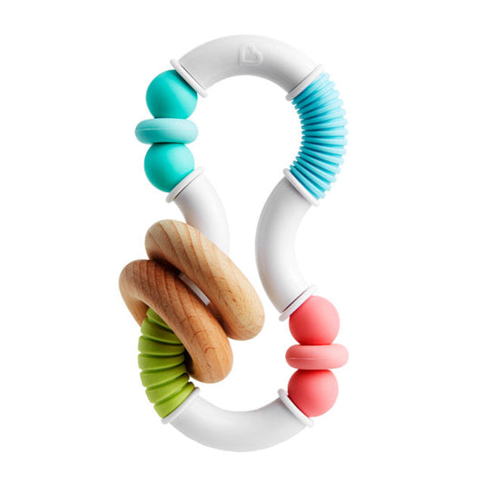 Silicone & Wood Twisty Figure 8 Teether 1pk