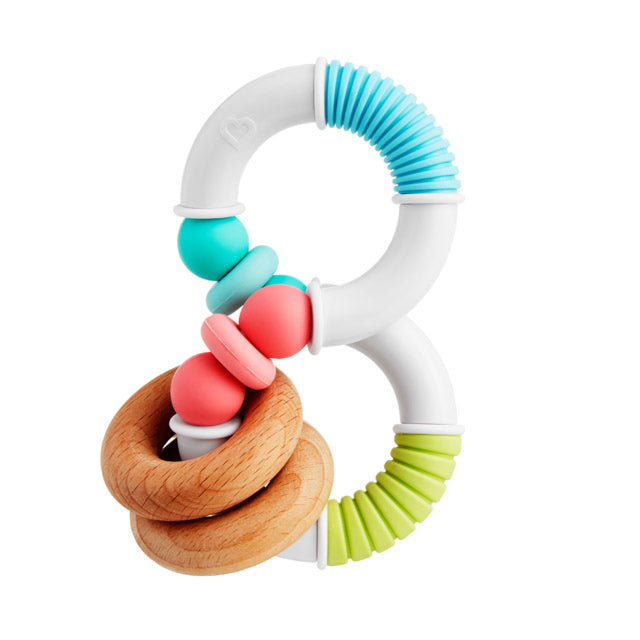 Silicone & Wood Twisty Figure 8 Teether 1pk