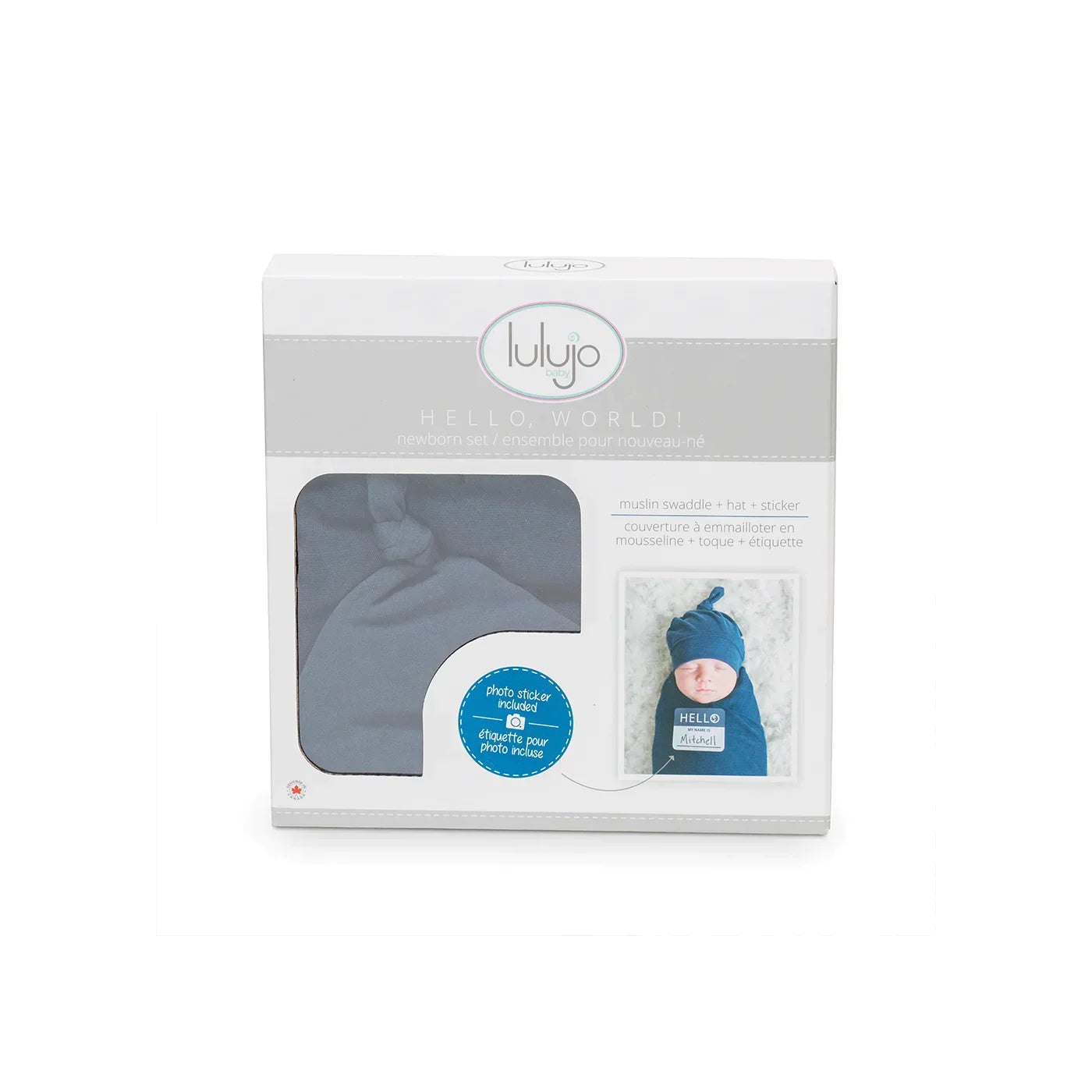 Lulujo Hello World Blanket & Knotted Hat