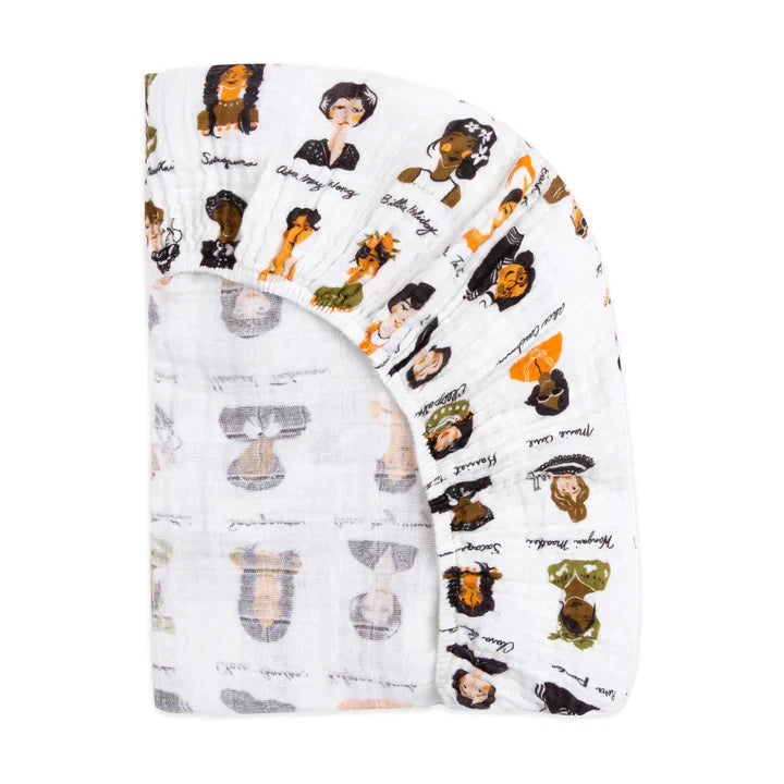 Mini Crib Sheet GOTS Certified Organic Muslin Cotton