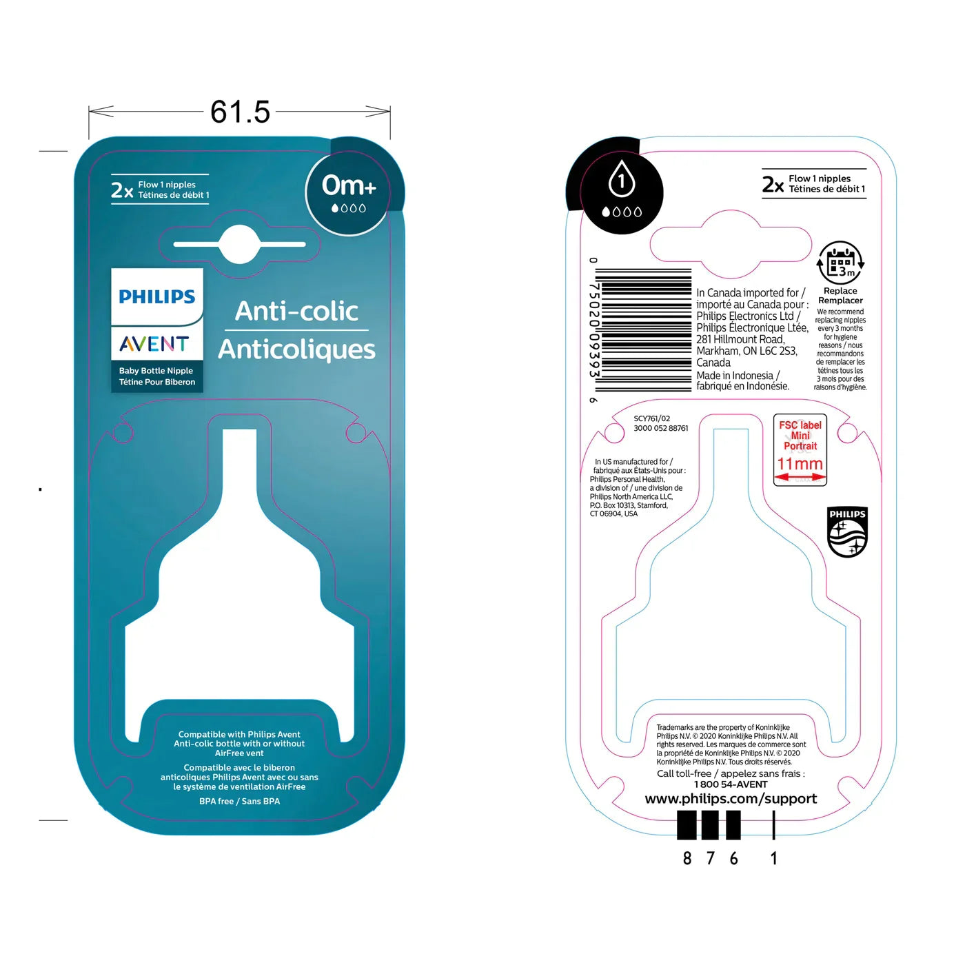 Anti-colic Baby Bottle Nipple 2 pack