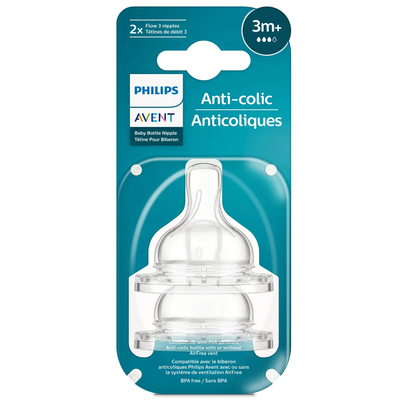 Anti-colic Baby Bottle Nipple 2 pack