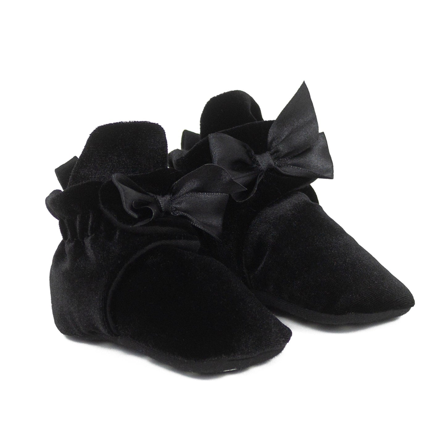 Snap Bootie Holiday Bow Black Velvet