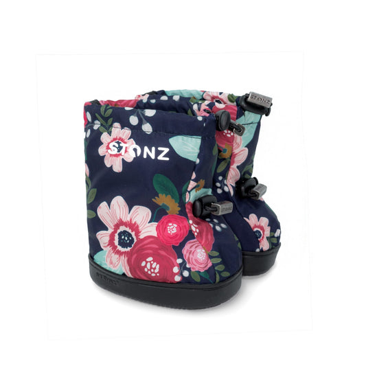 Toddler Booties -Wildflower Navy L