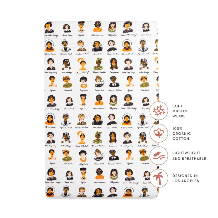 Mini Crib Sheet GOTS Certified Organic Muslin Cotton