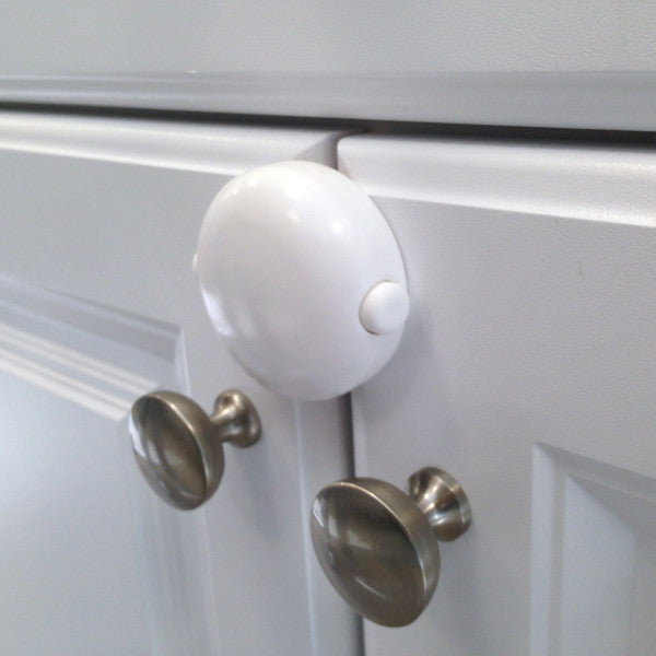 Adhesive Double Door Lock White