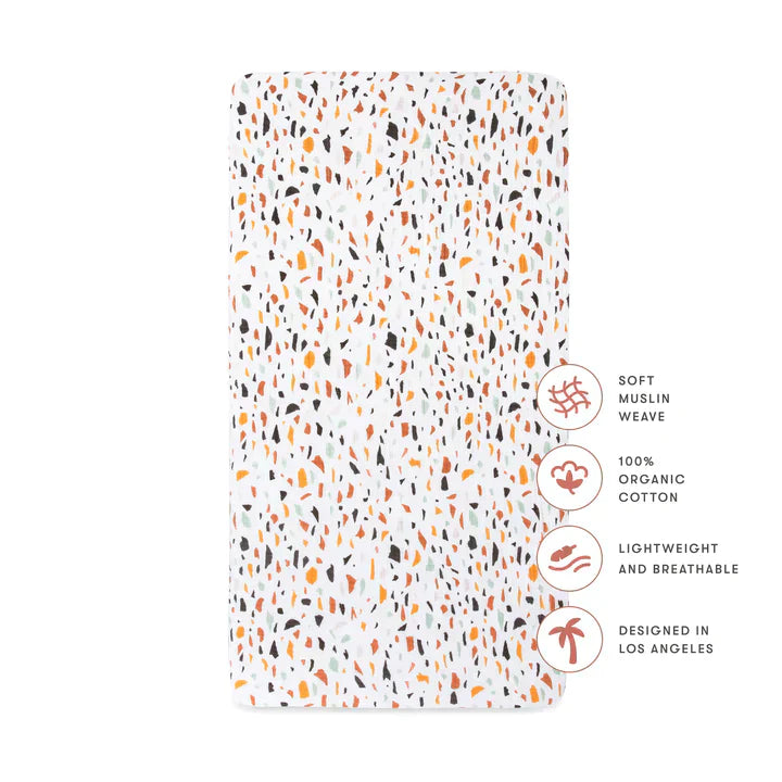 Mini Crib Sheet GOTS Certified Organic Muslin Cotton