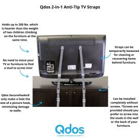 2-in-1 Anti-Tip TV Straps