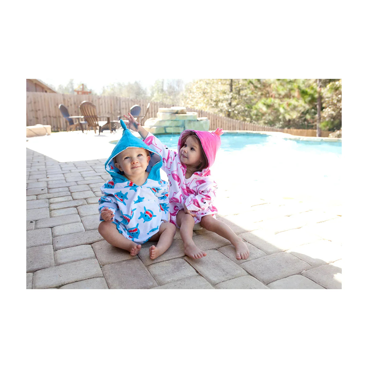 UPF50+ Baby Terry Swim Coverup - Shark